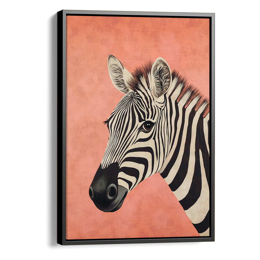 Zebra on Pink Print Wall Art Moncasso
