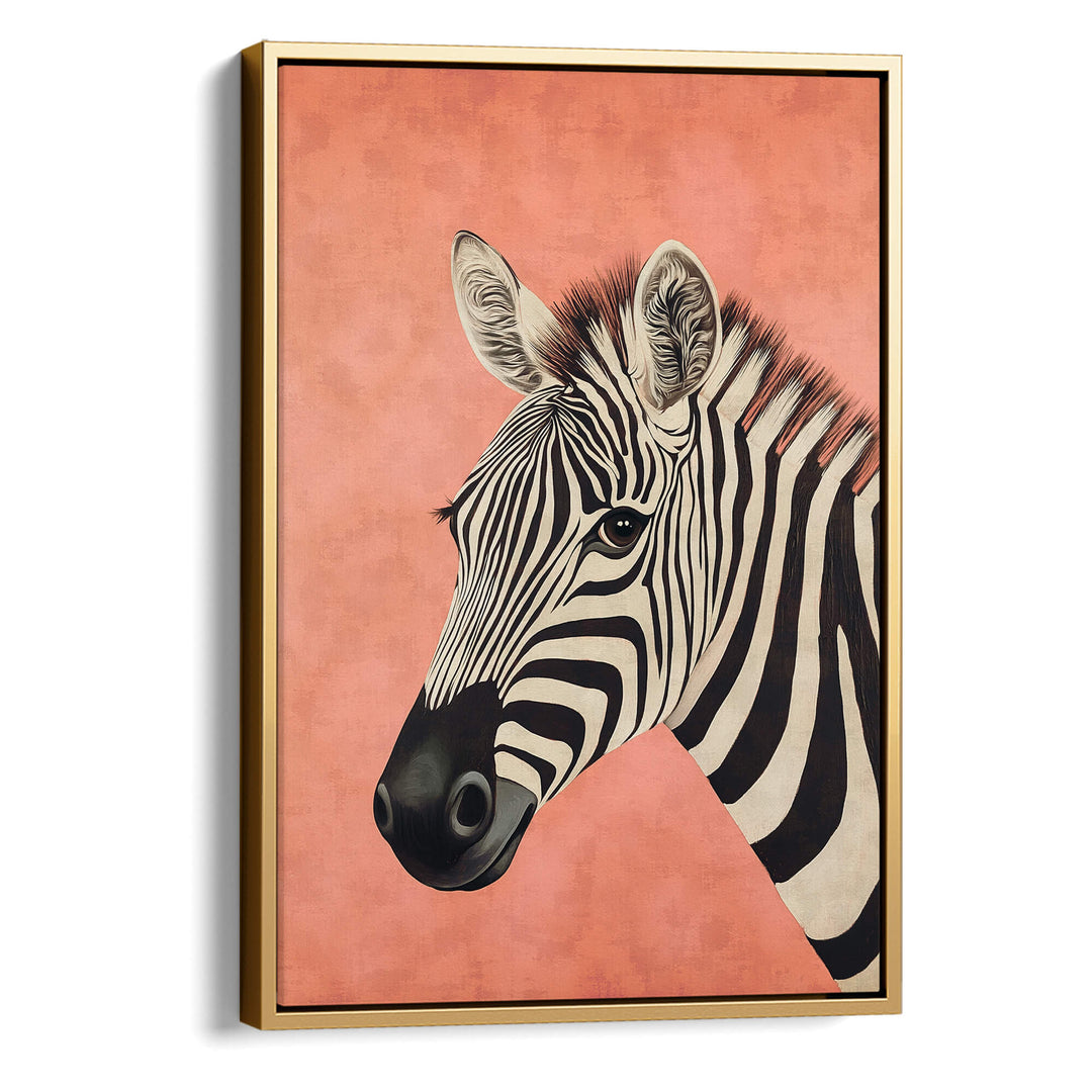 Zebra on Pink Print Wall Art Moncasso