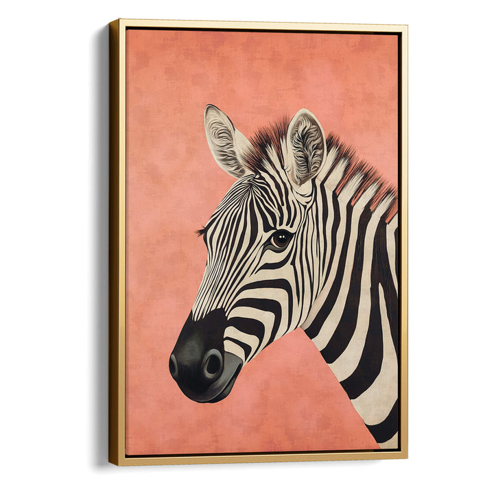 Zebra on Pink Print Wall Art Moncasso