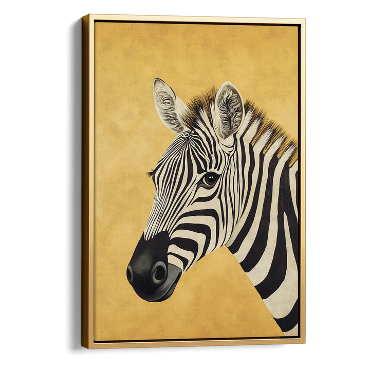 Zebra on Yellow Print Wall Art Moncasso