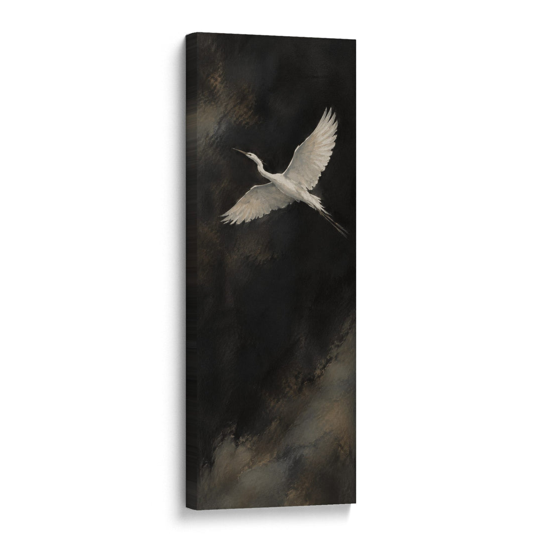 Ascending Wings No. 2, one white bird in flight, Gallery Wrap