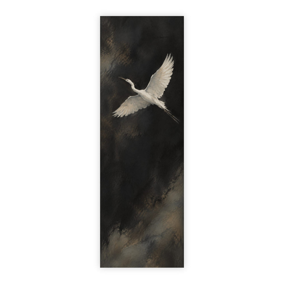 Ascending Wings No. 2, one white bird in flight, Unframed
