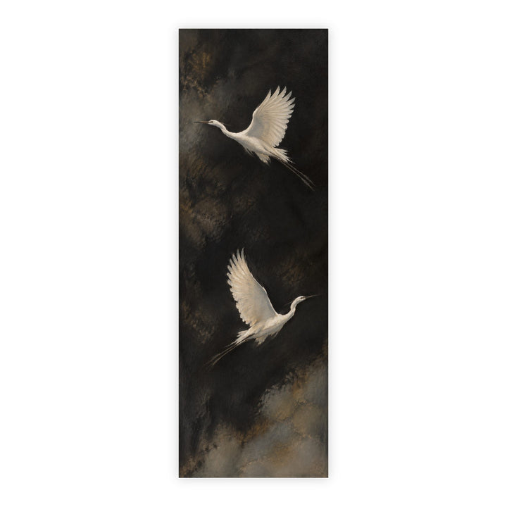 Ascending Wings No. 3, two white birds in flight, Unframed