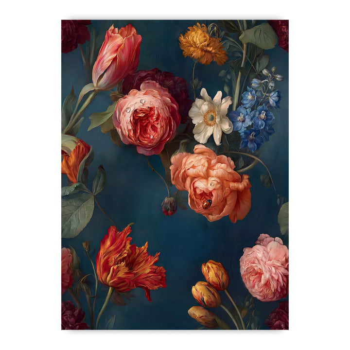 Indigo Bloom Print Wall Art Bilge Paksoylu