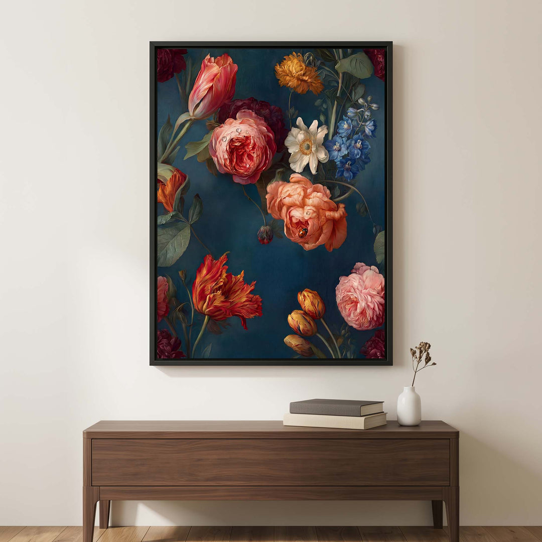 Indigo Bloom Print Wall Art Bilge Paksoylu