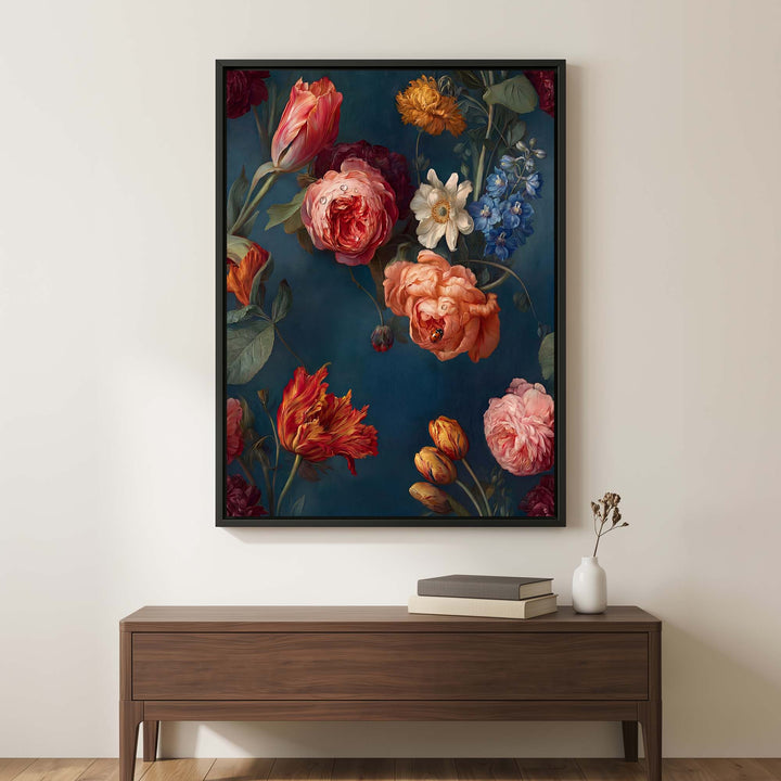 Indigo Bloom Print Wall Art Bilge Paksoylu