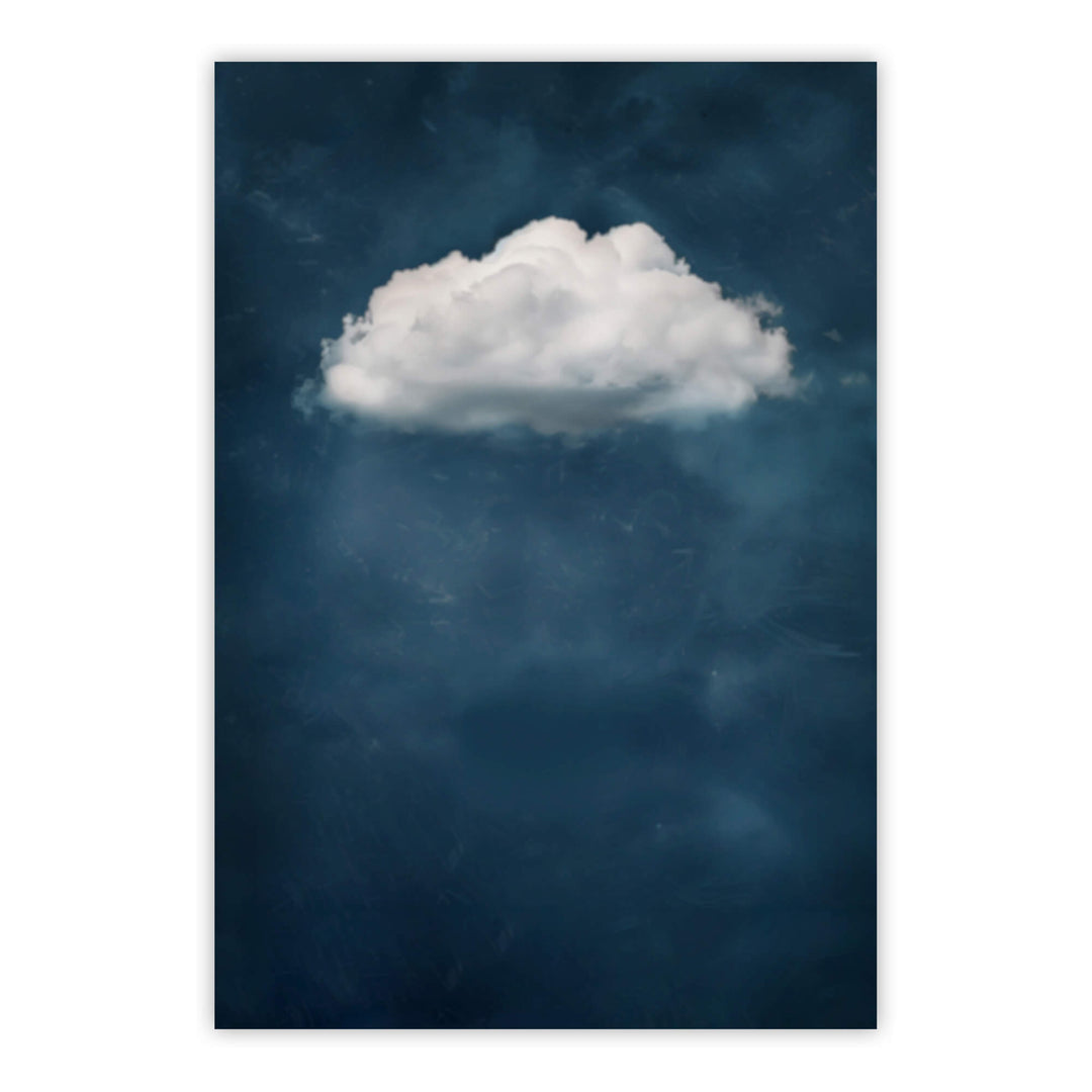 Deep Blue Cloud Print Wall Art Moncasso