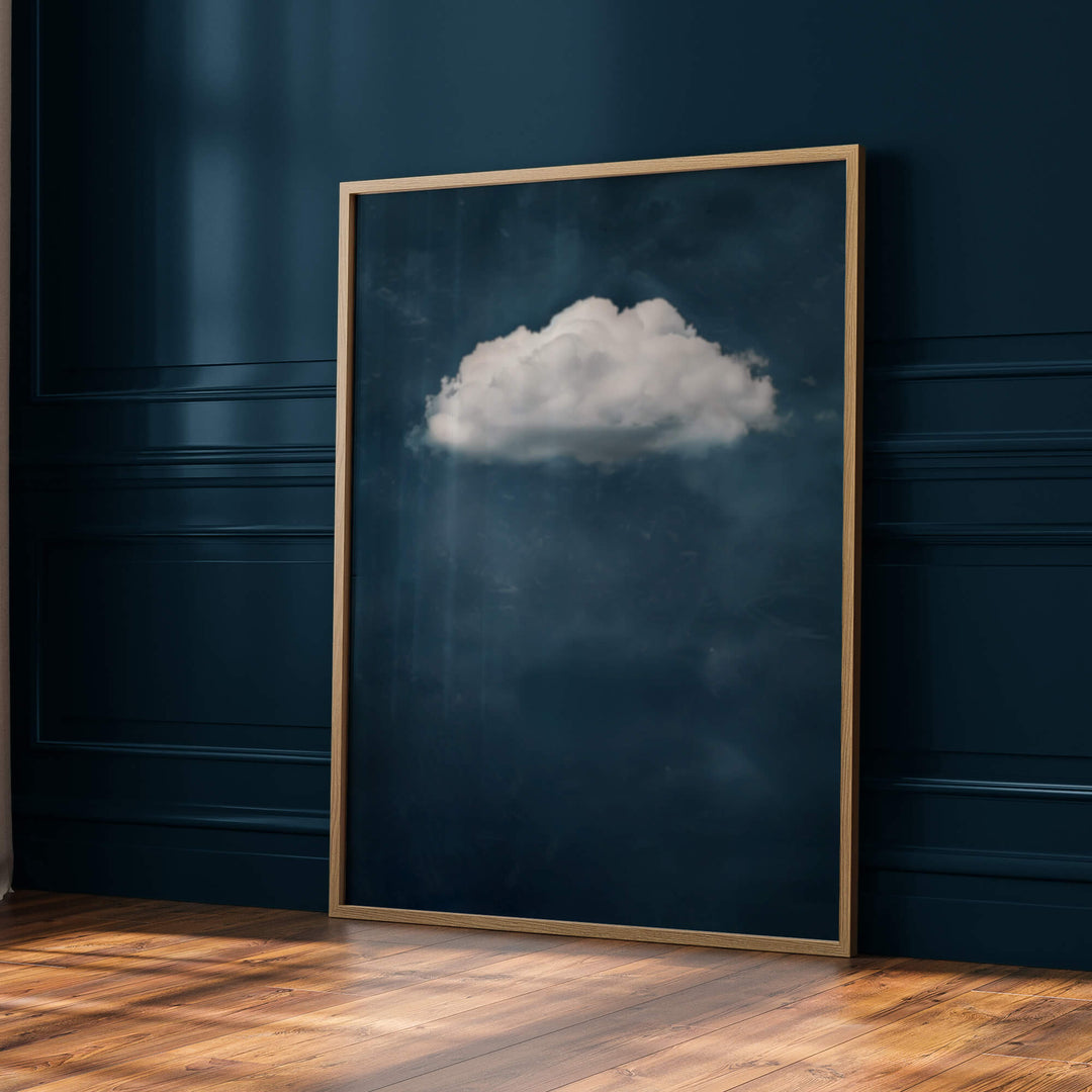 Deep Blue Cloud Print Wall Art Moncasso