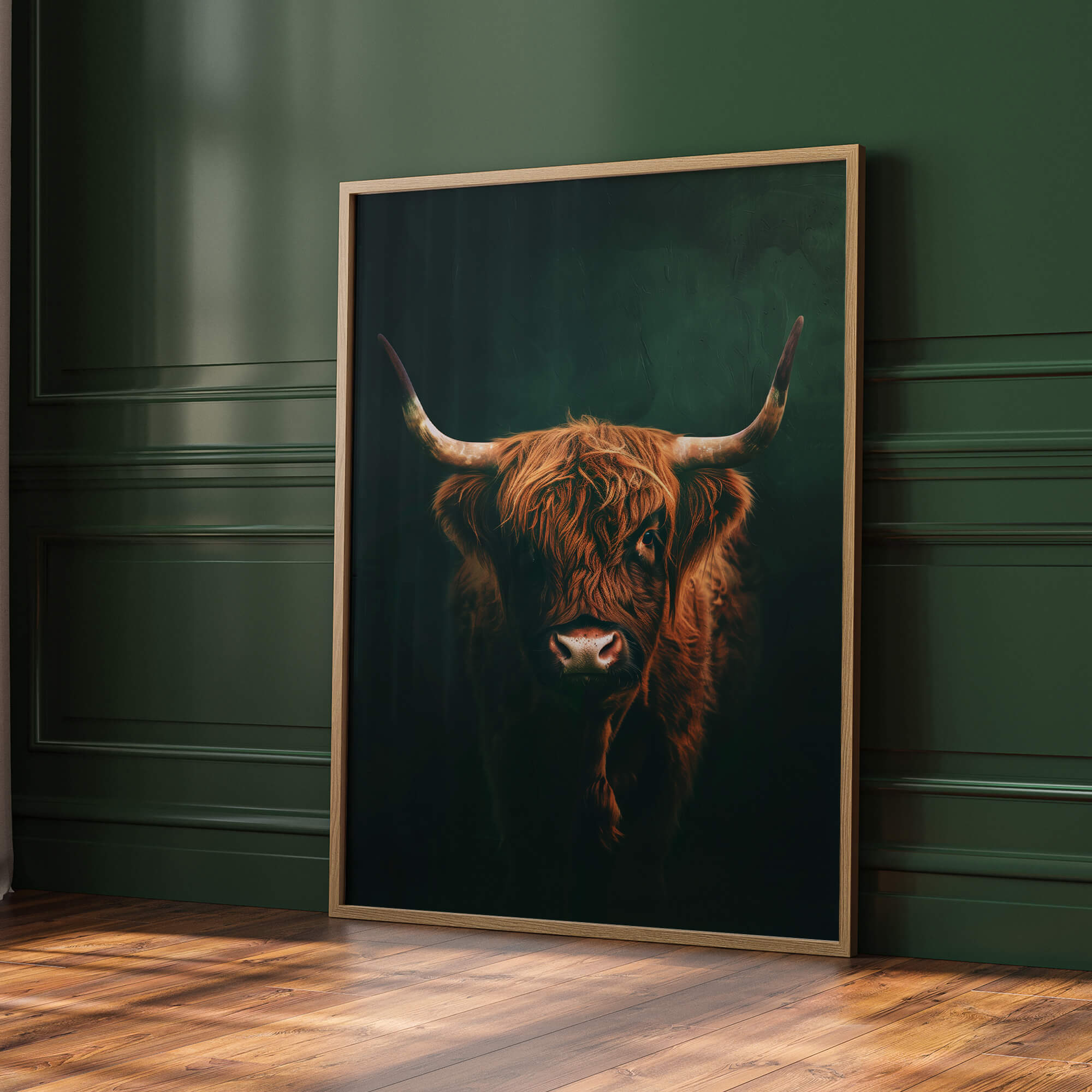 Highland Cow Print Large Vintage Scottish Cow Wall Art for Home Moncasso