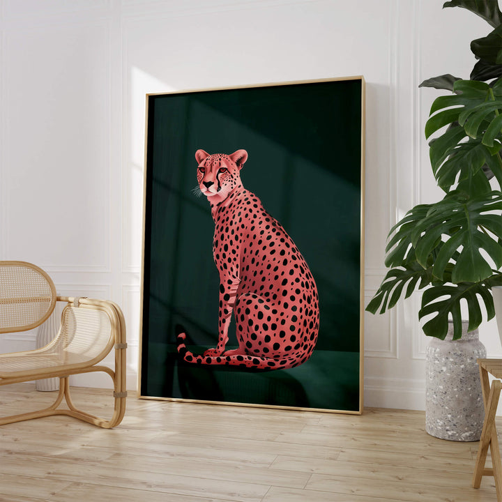 Pink Cheetah No2 Print Wall Art Moncasso