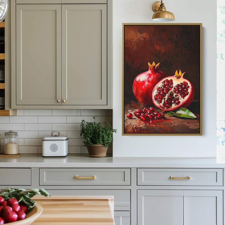 Crimson Pomegranates Print Wall Art Moncasso