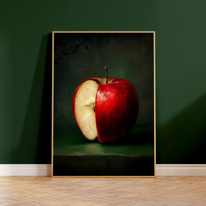 Red Apple Print Wall Art Moncasso