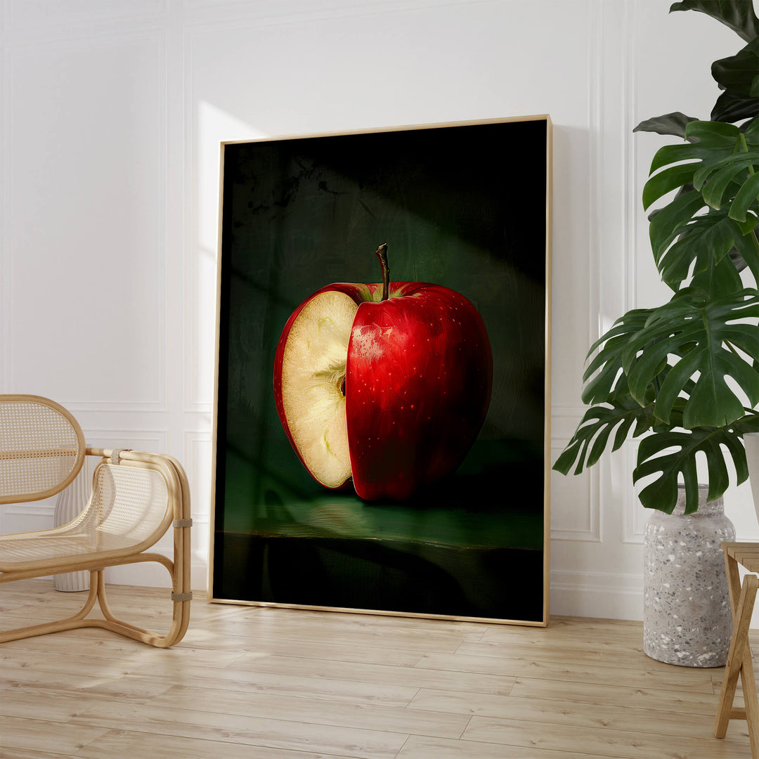 Red Apple Print Wall Art Moncasso