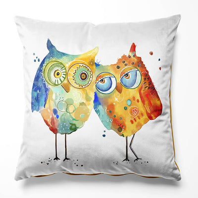 Watercolour Owls Cushion Cushion Moncasso