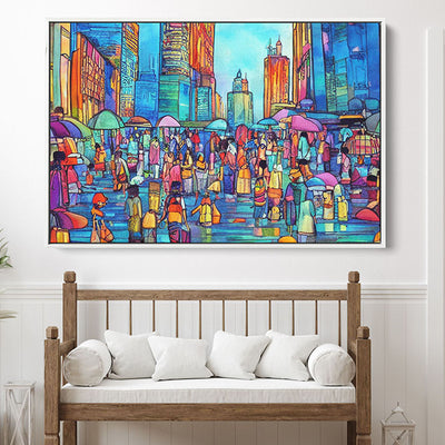 Stained Glass City Wall Art Moncasso