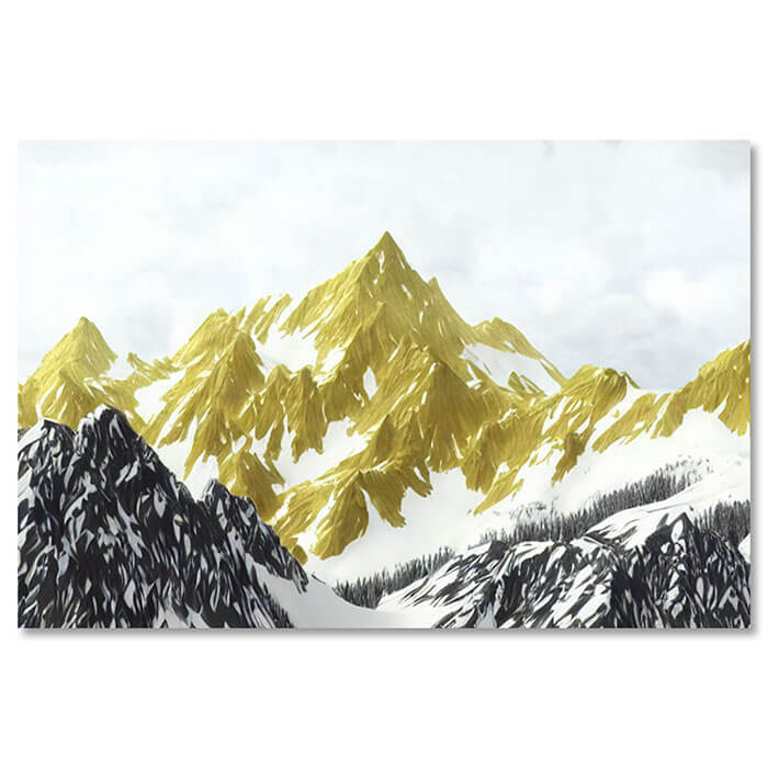 Golden Peak Print Wall Art Moncasso