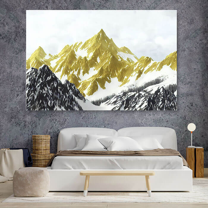 Golden Peak Print Wall Art Moncasso
