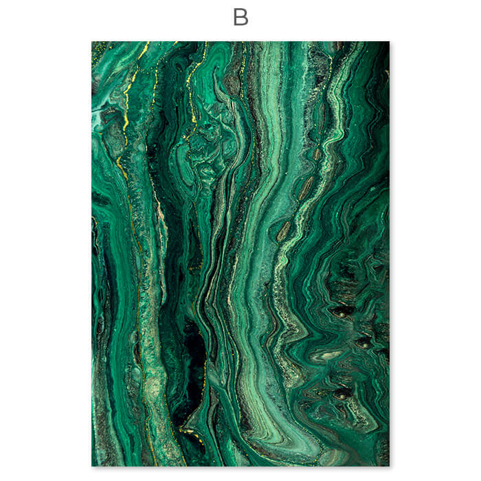 Marble Green Set of 3 Prints Wall Art Moncasso