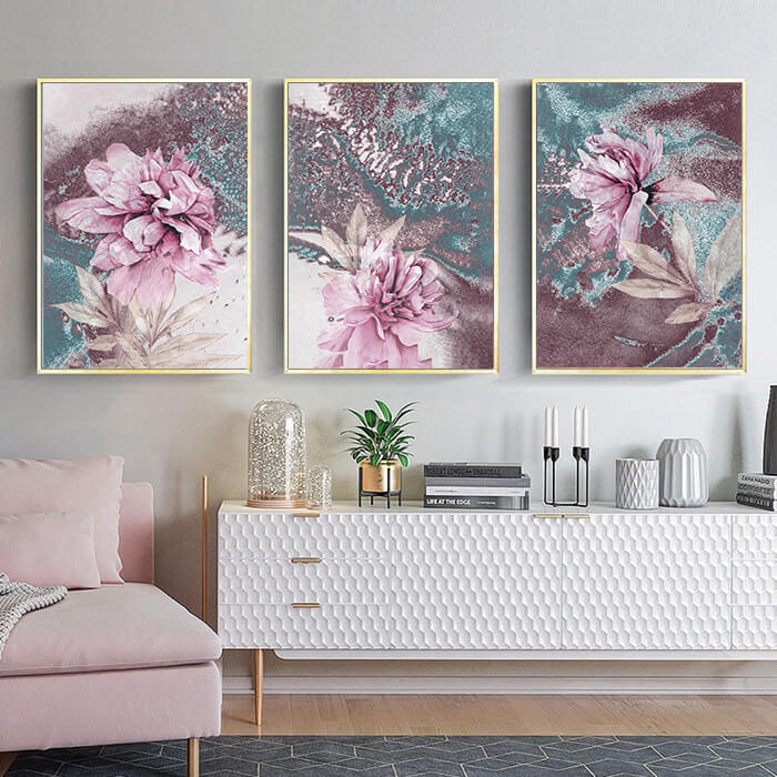 Floris Pastel Set of 3 Prints Wall Art Moncasso