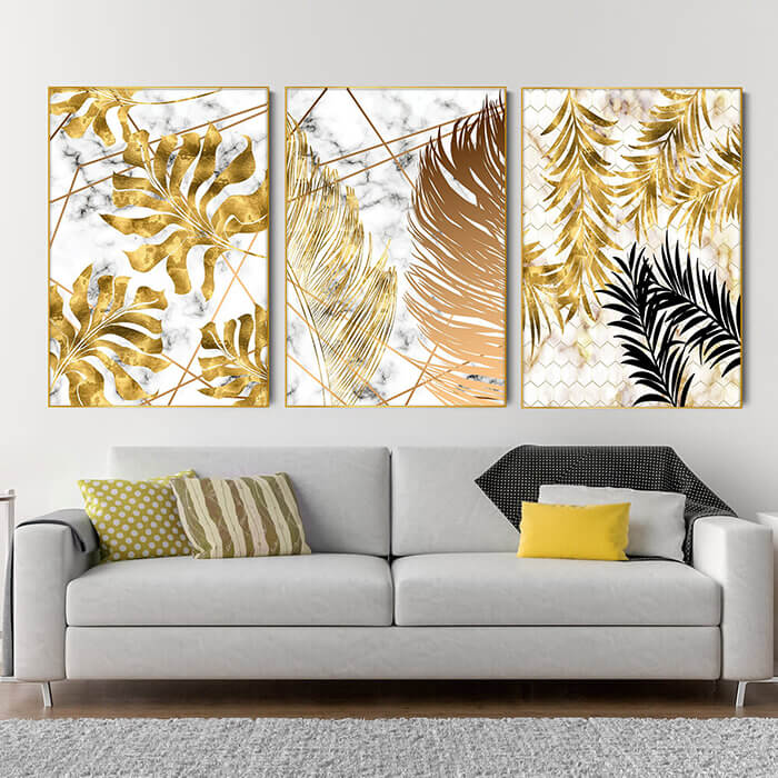 Golden Forest No2 Set of 3 Prints Wall Art Moncasso