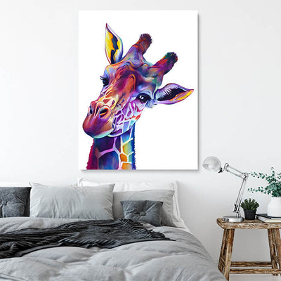 Rainbow Giraffe Print Wall Art Moncasso