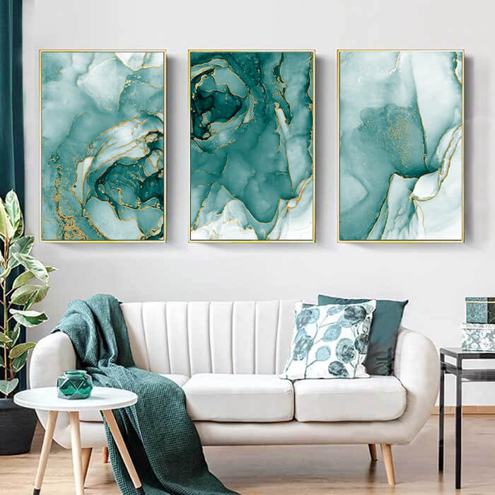 Jade Set of 3 Prints Wall Art Moncasso