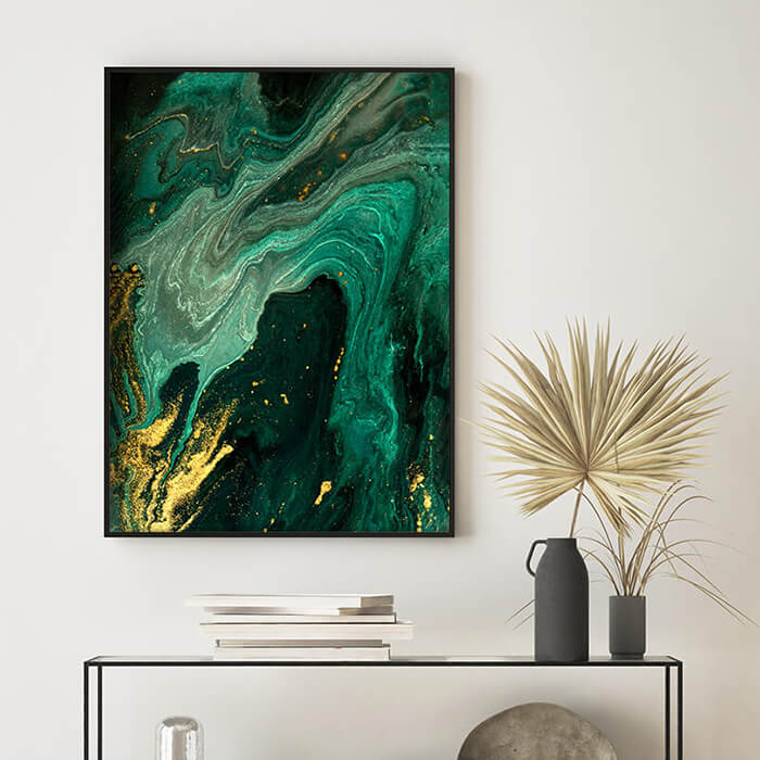 Emerald Marble No1 Print Wall Art Moncasso