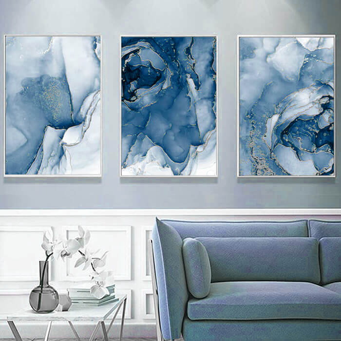 Marble Frost Set of 3 Prints Wall Art Moncasso