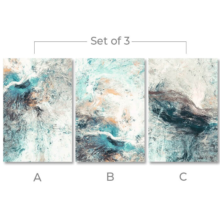 Ocean Storm Set of 3 Prints Wall Art Moncasso
