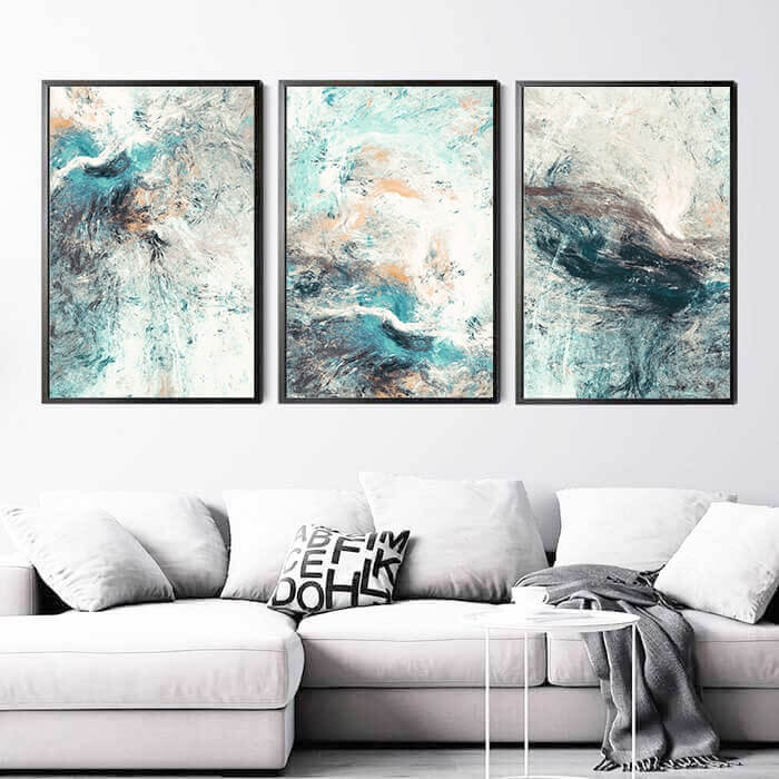 Ocean Storm Set of 3 Prints Wall Art Moncasso