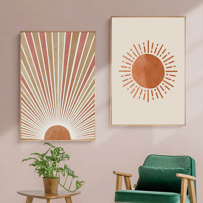 Sun and Moon Set of 3 Prints Wall Art Moncasso