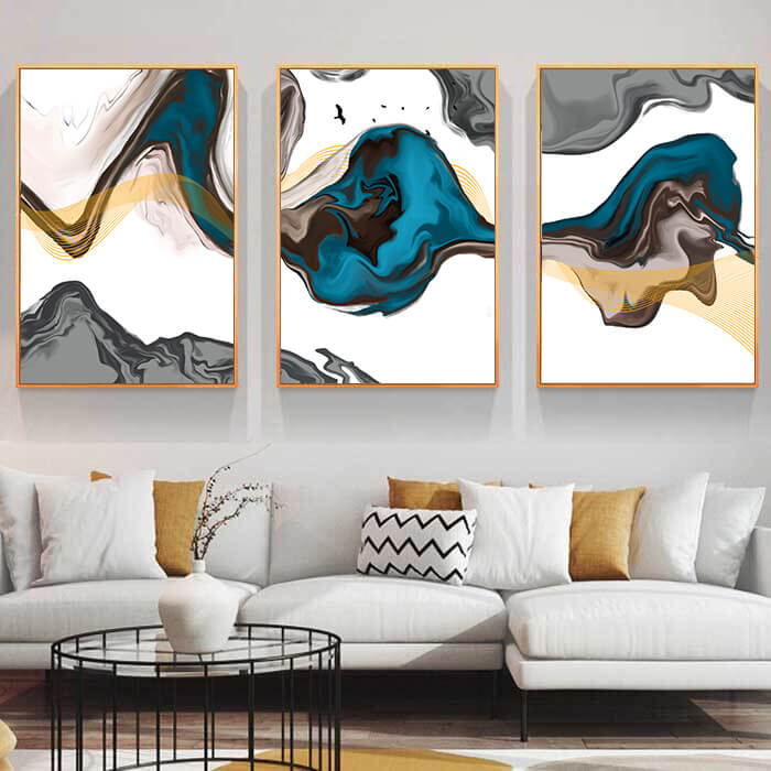 Waveshift Set of 3 Prints Wall Art Moncasso