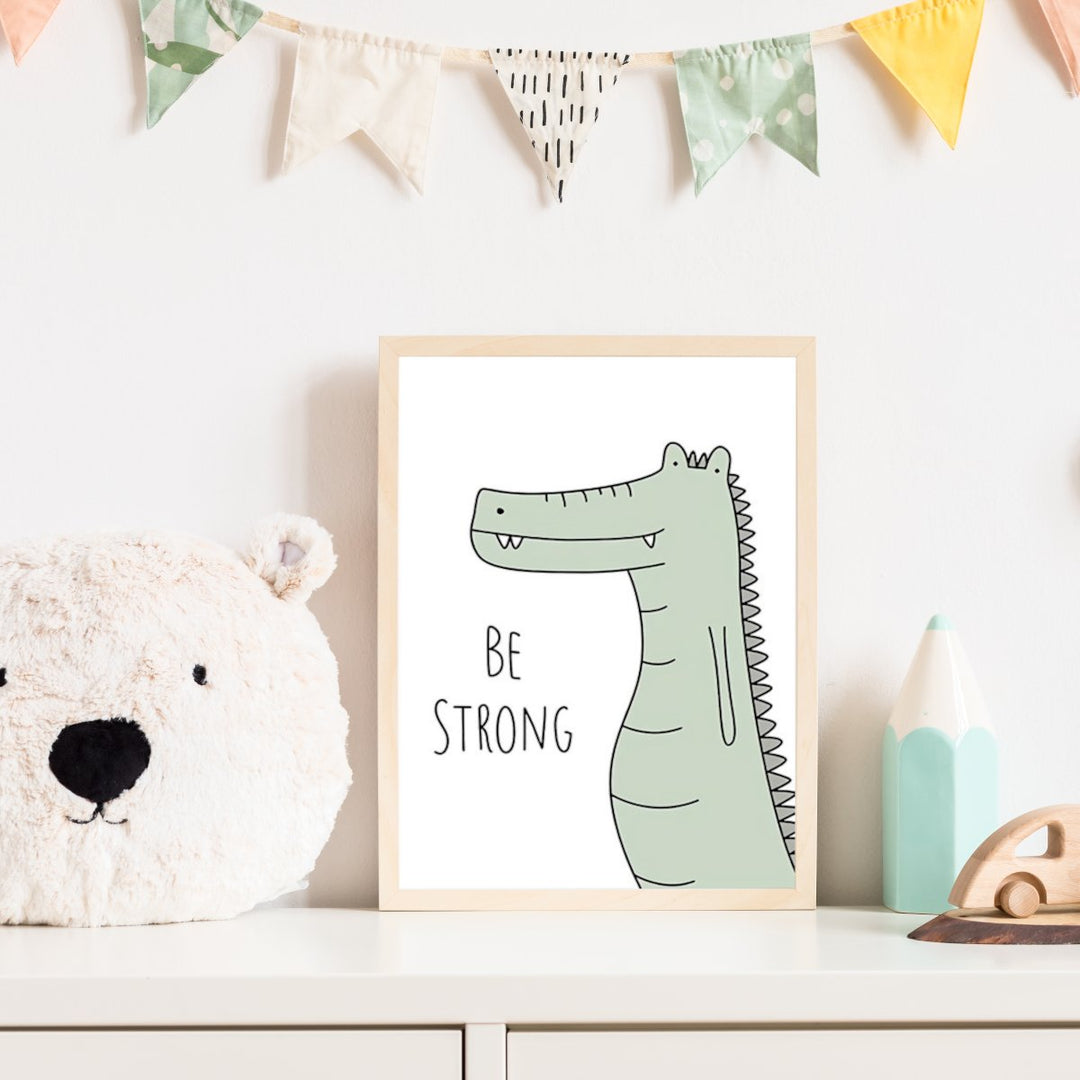 Be Strong Croc Print Wall Art Moncasso