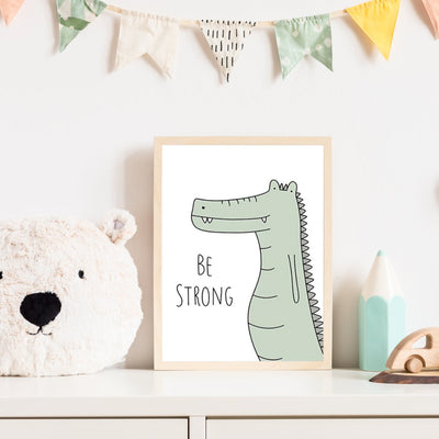 Be Strong Croc Print Wall Art Moncasso
