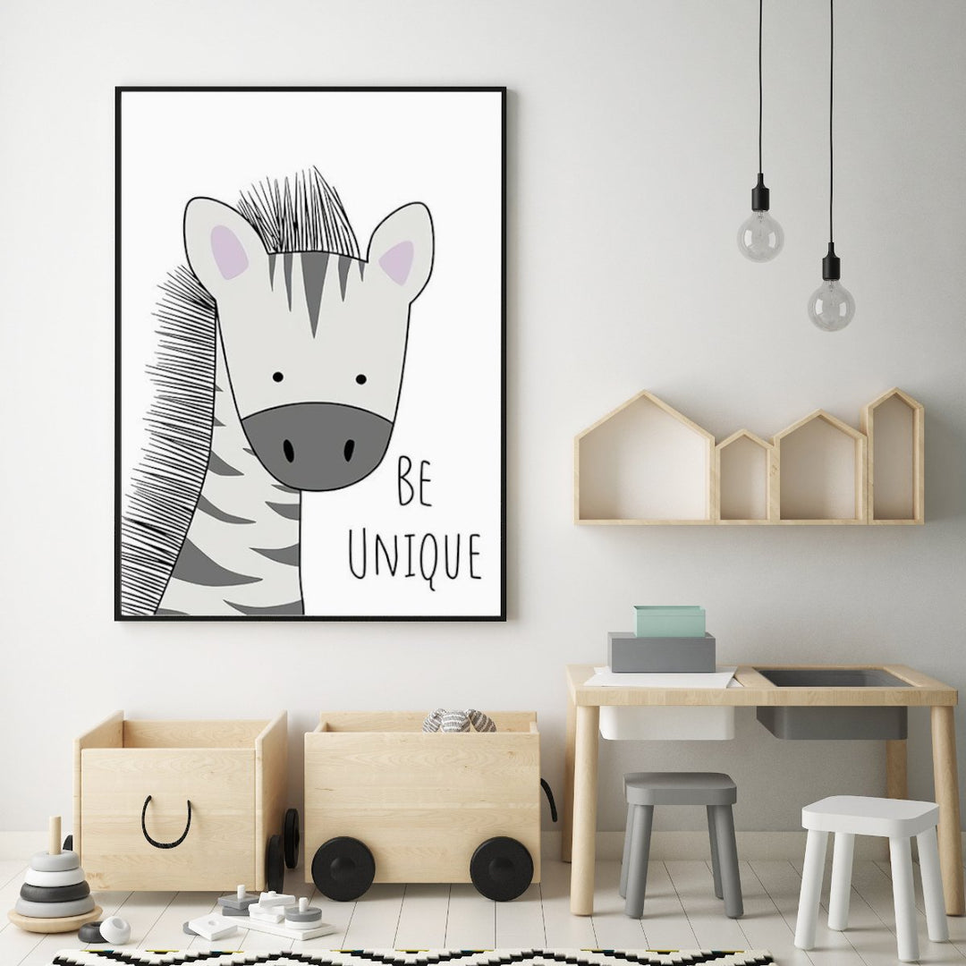Be Unique Zebra Print Wall Art Moncasso