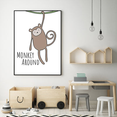 Monkey Around Print Wall Art Moncasso
